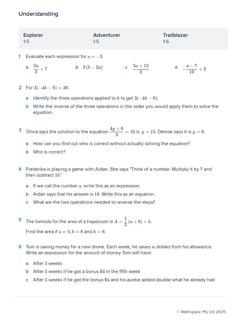 Ext-Two and Three-Step Equations - Worksheet | PDF | Subtraction ...