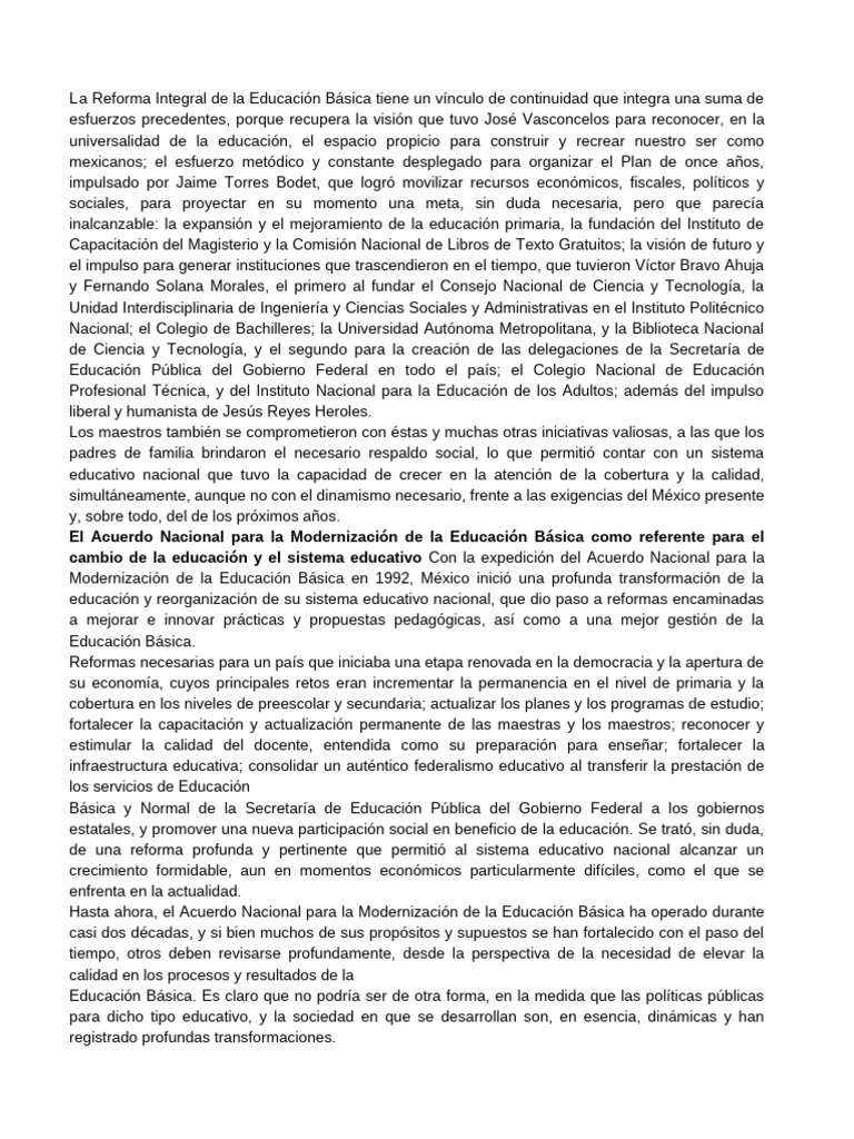 Antecedentes Plan de Estudios 2011 | PDF | Educación primaria ...