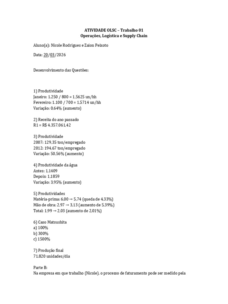 Trabalho OLSC | PDF
