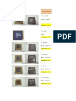 Gold Content List in CPU Chips