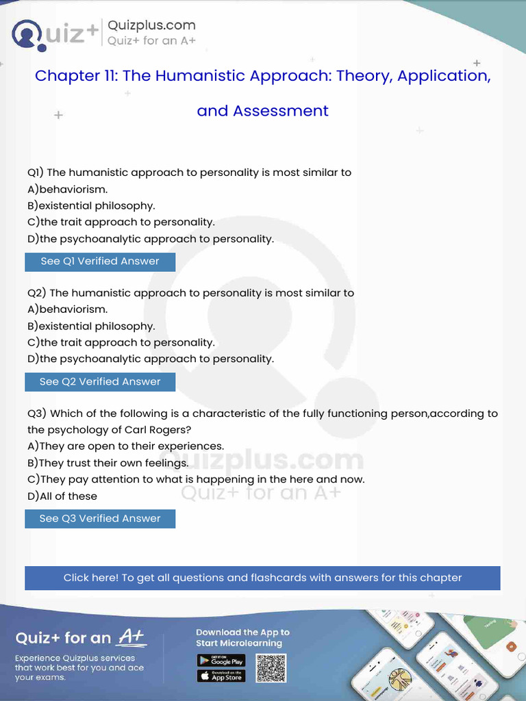 The Humanistic Approach To Personality Is Most Similar To | PDF ...