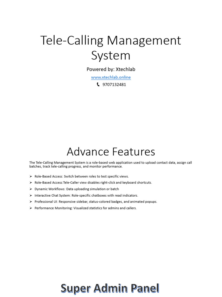 Tele-Calling Management System | PDF