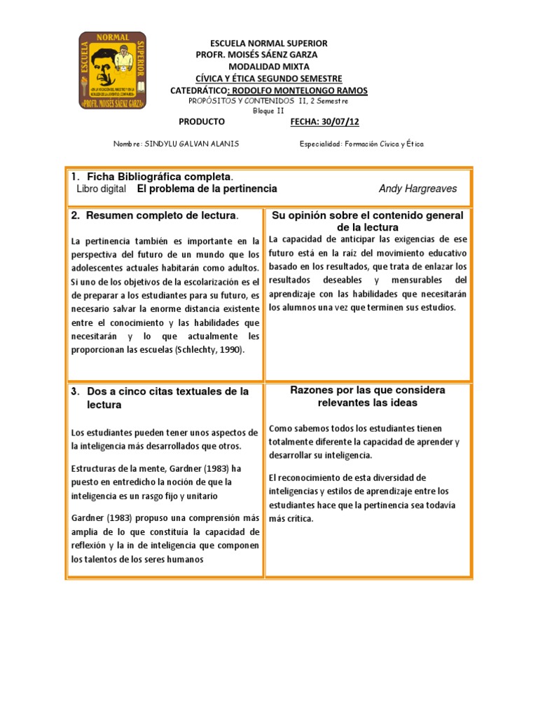Control de Lectura de El Problema de La Pertinencia. Andy