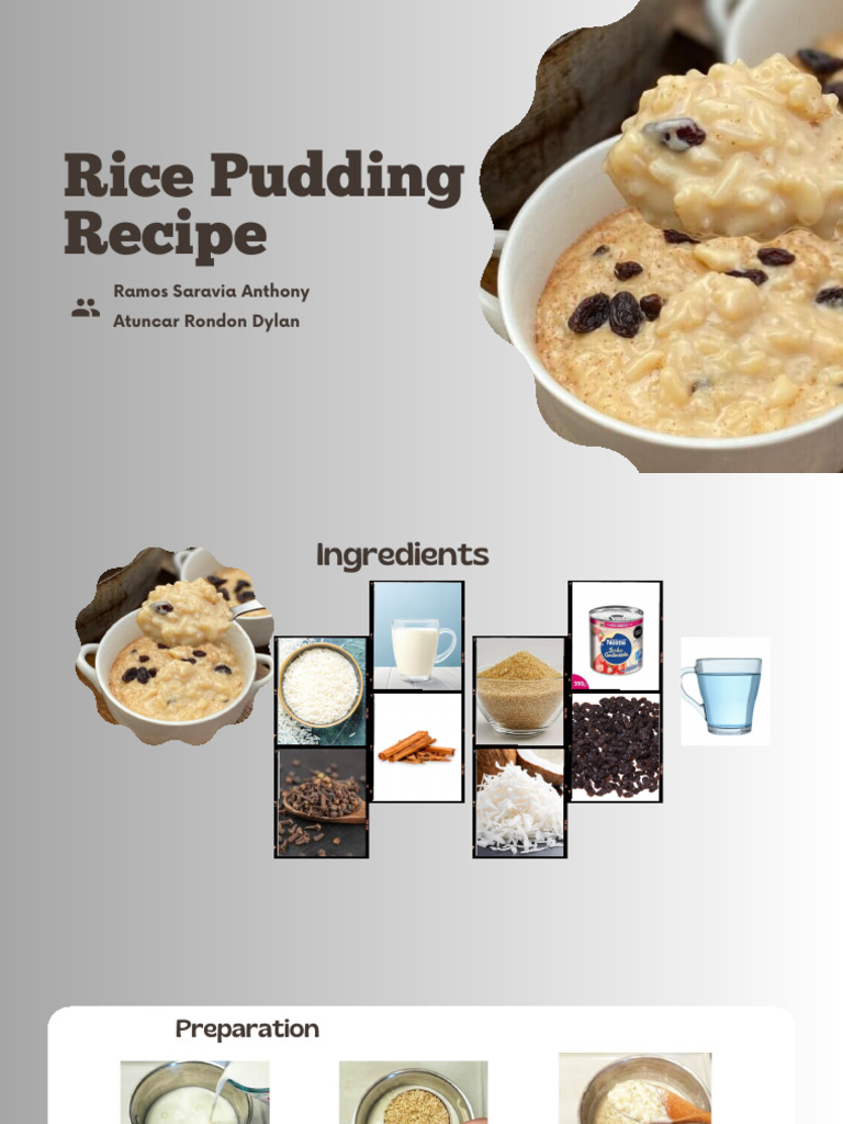 Rice Pudding Recipe | PDF