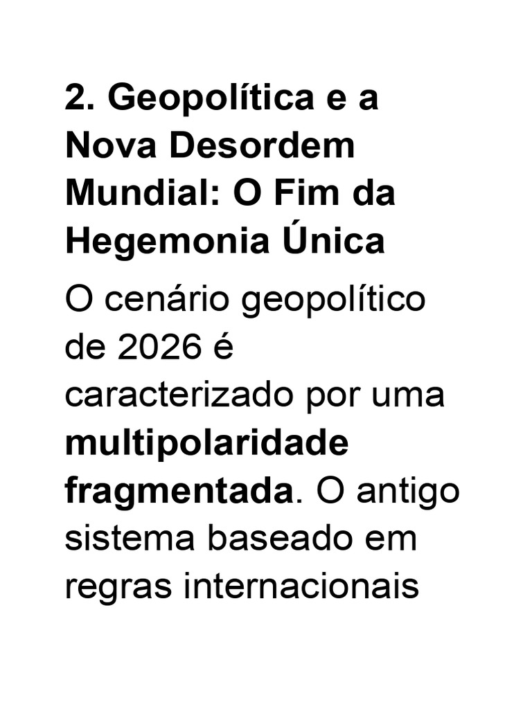 Geopolítica e A Nova Desordem Mundial | PDF