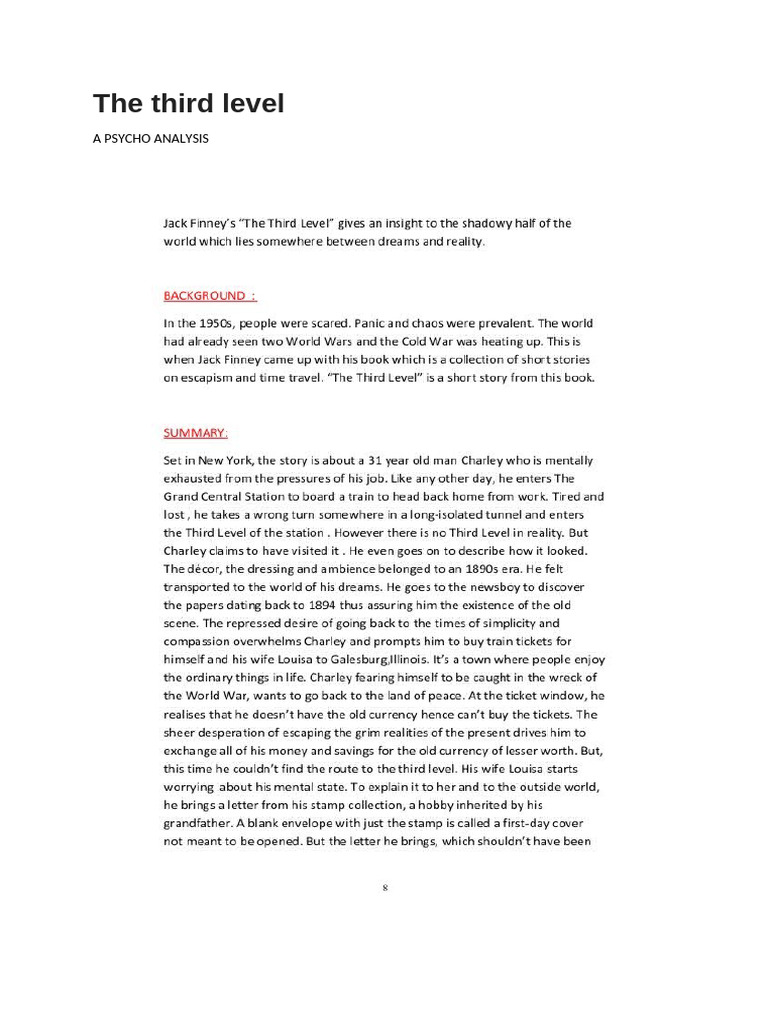 The Third Level - Analysis | PDF