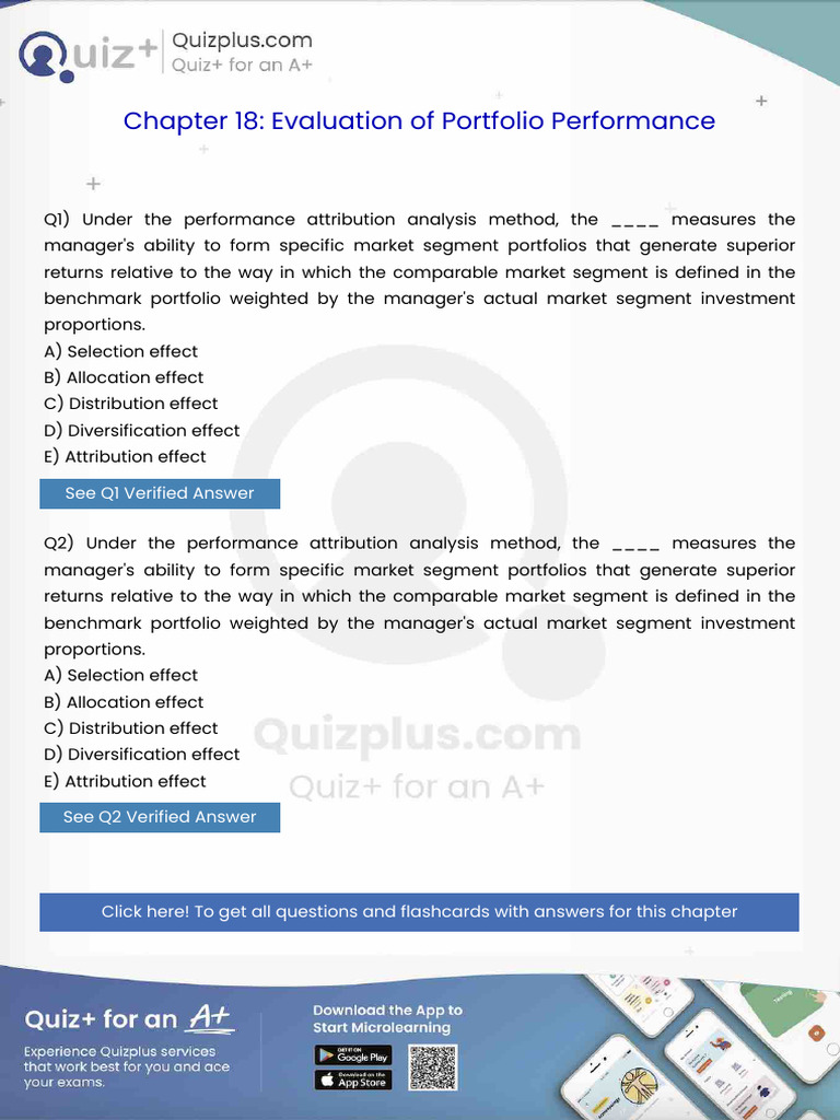 Under The Performance Attribution Analysis Method The Measures The ...