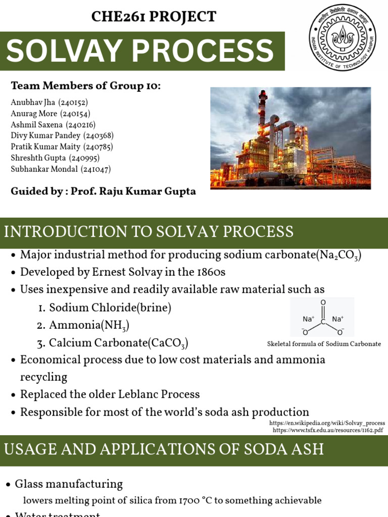 Solvay Process | PDF | Sodium Carbonate | Carbon Dioxide