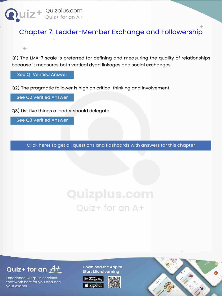 The Lmx7 Scale Is Preferred For Defining and Measuring The Quality of ...