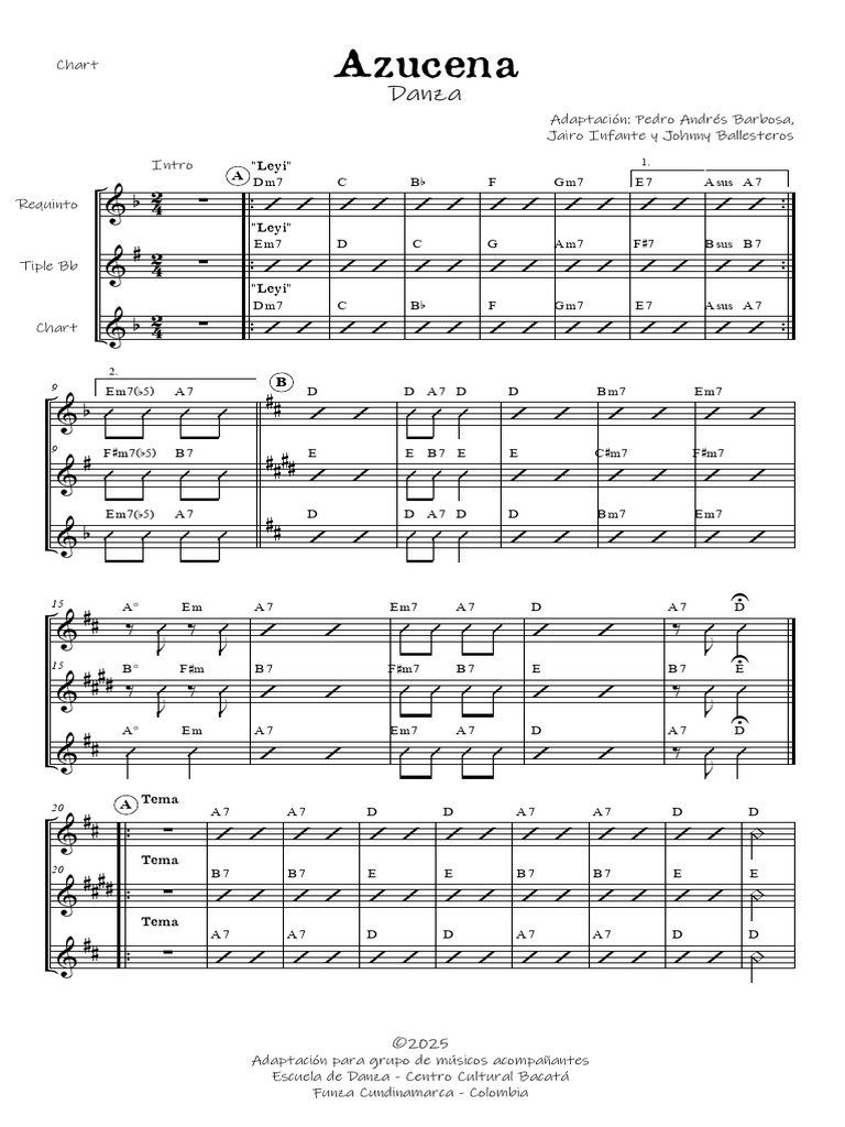 Danza Azucena Chart | PDF