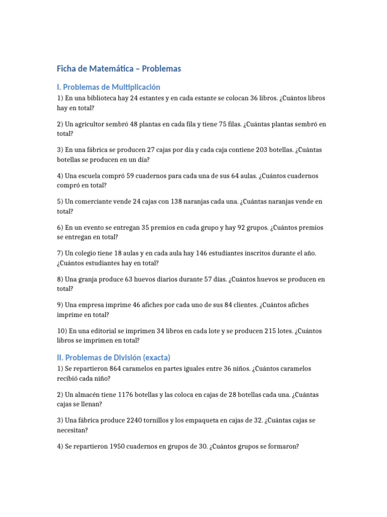 30 Problemas Matematica | PDF