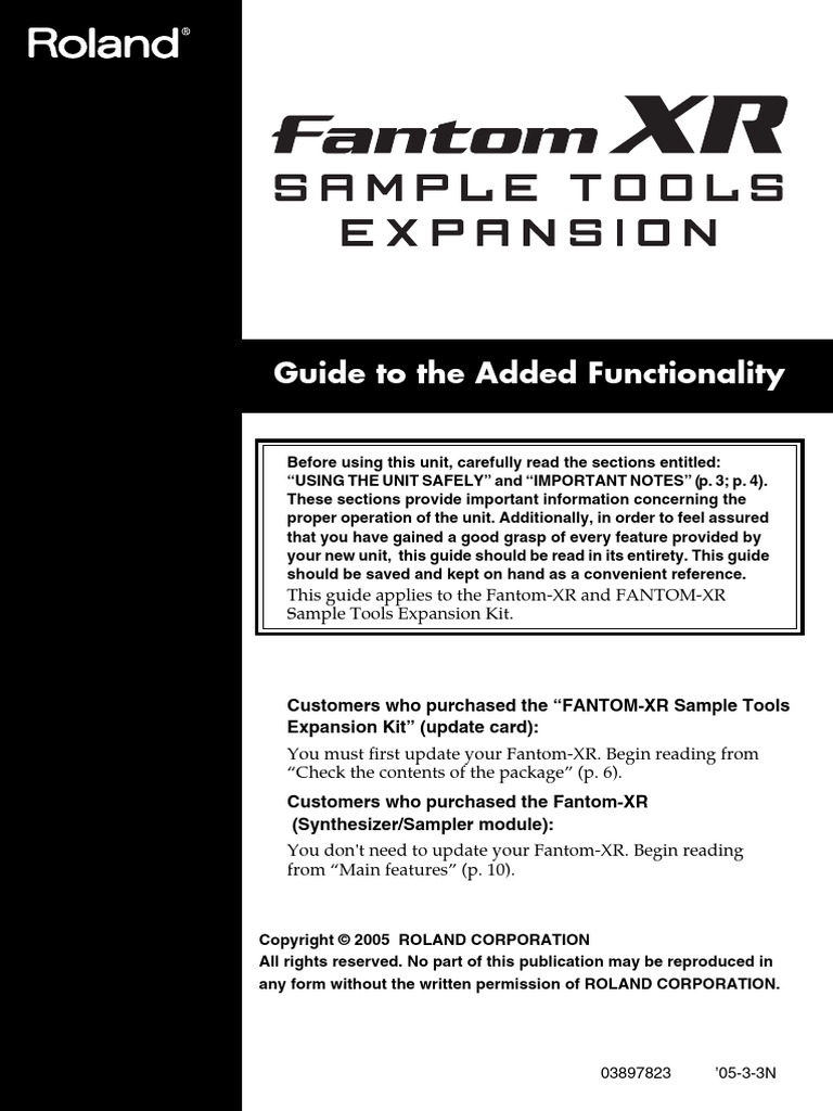 Um Fantom XR - Samplerexptools | PDF