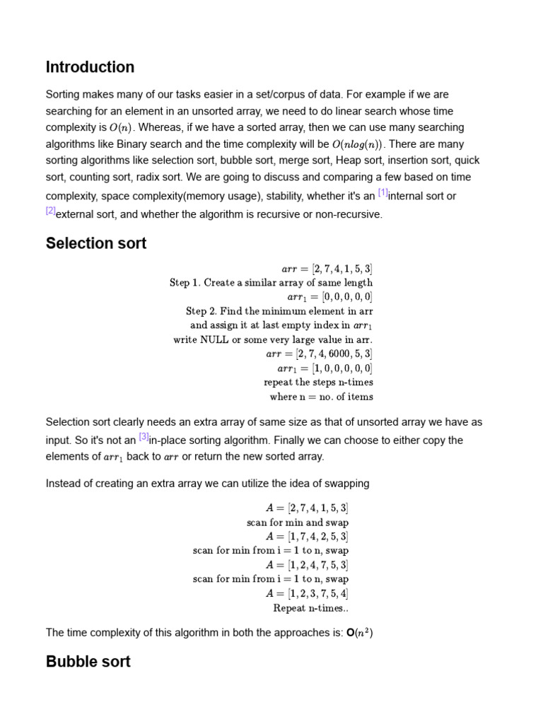 01 - Sorting Algorithms | PDF
