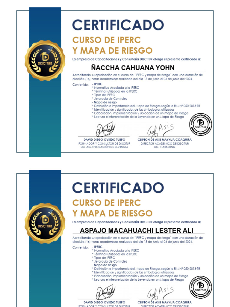Certificado Iperc | PDF | Business | Liderazgo
