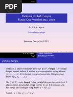 Optimasi Fungsi Lebih Dari Satu Variabel Bebas Tanpa Kendala