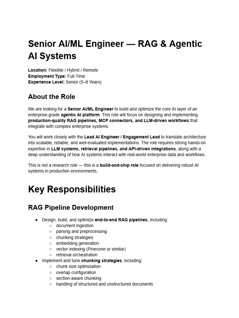 Senior AI - ML Engineer | PDF | Information Retrieval | Intelligence ...