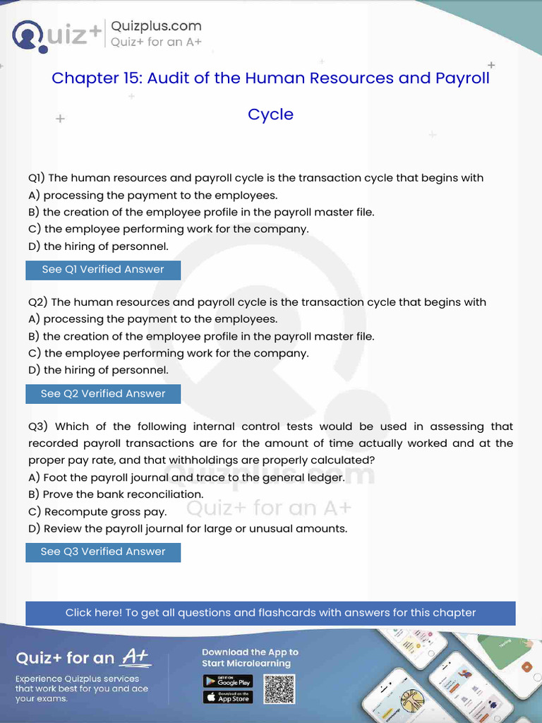 The Human Resources and Payroll Cycle Is The Transaction Cycle That ...