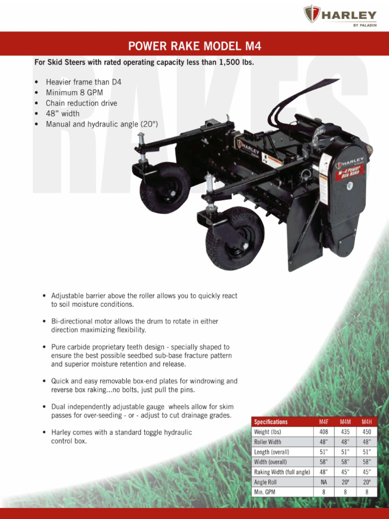 Power Rakes Attachment For Skid Steer | PDF