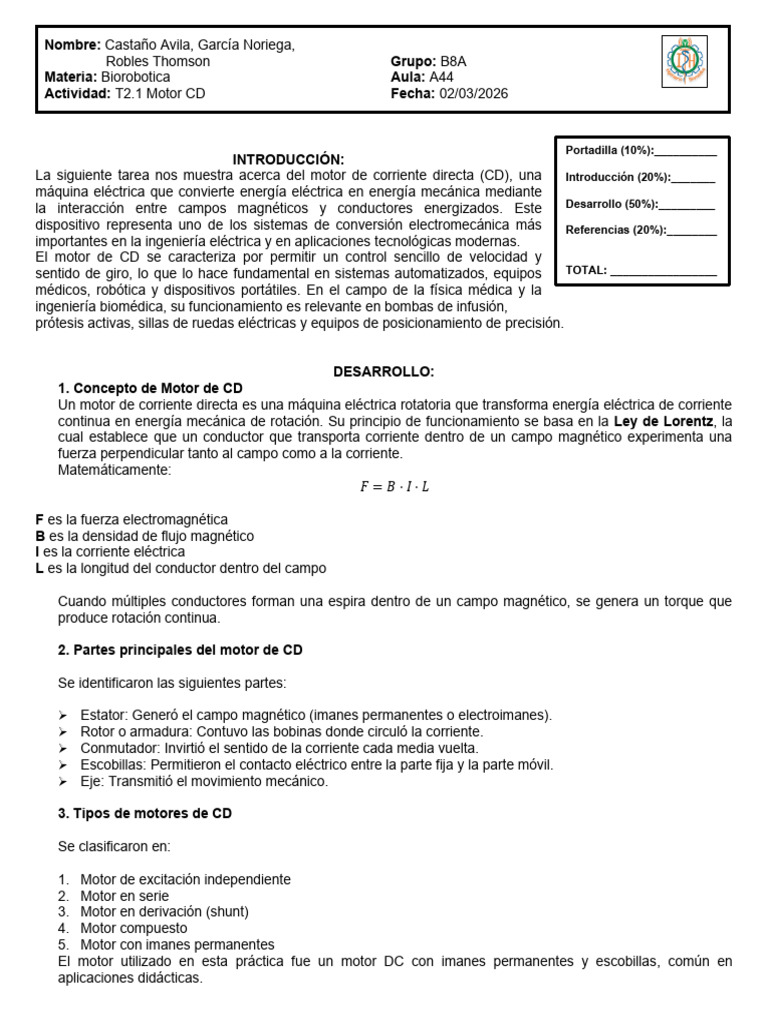 T2.1 Motor CD | PDF