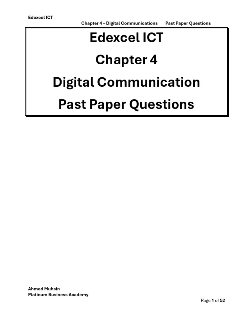 4 - Unit 2 - Digital Communication - All Past Paper Question | PDF ...