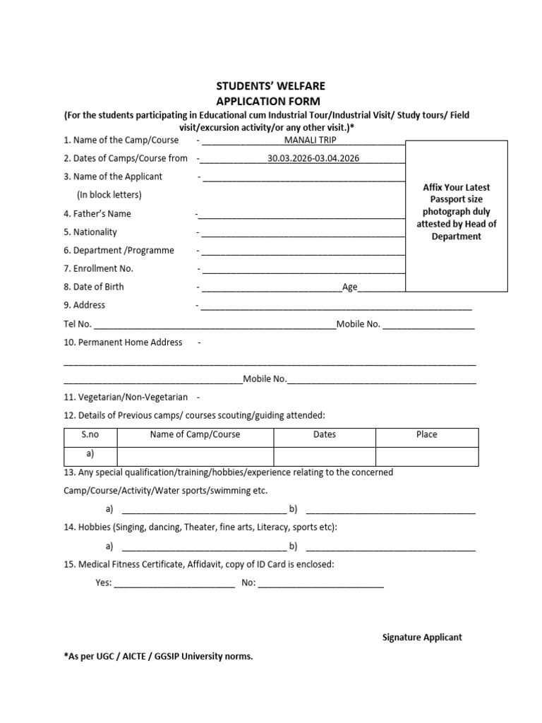 Application-Consent Form Manali 2026-1 | PDF | Justice | Crime & Violence