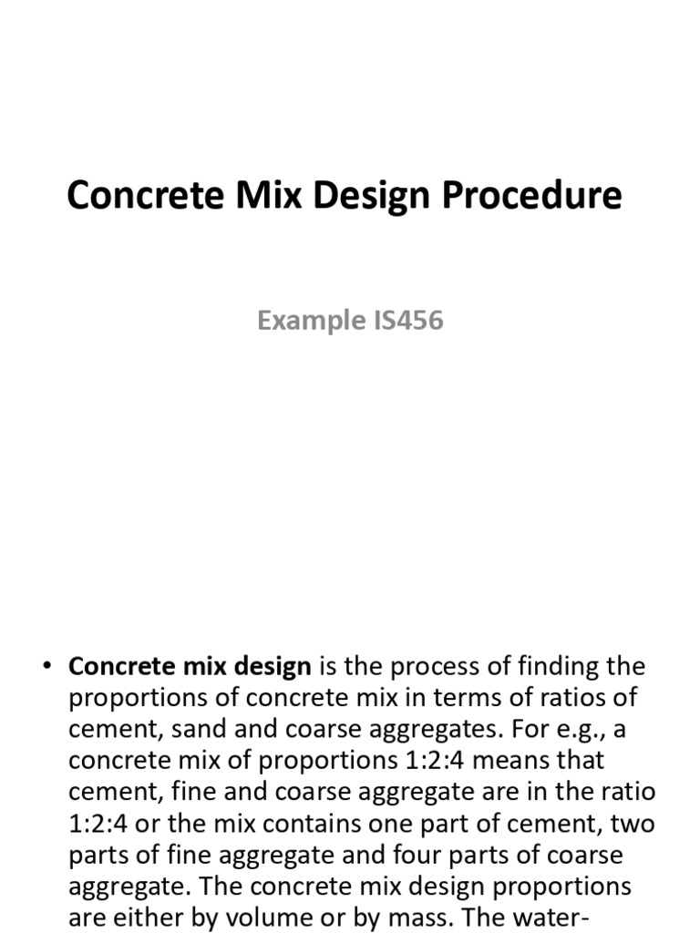Concrete Mix Design Procedure 6-02-2020 | PDF | Concrete | Cement