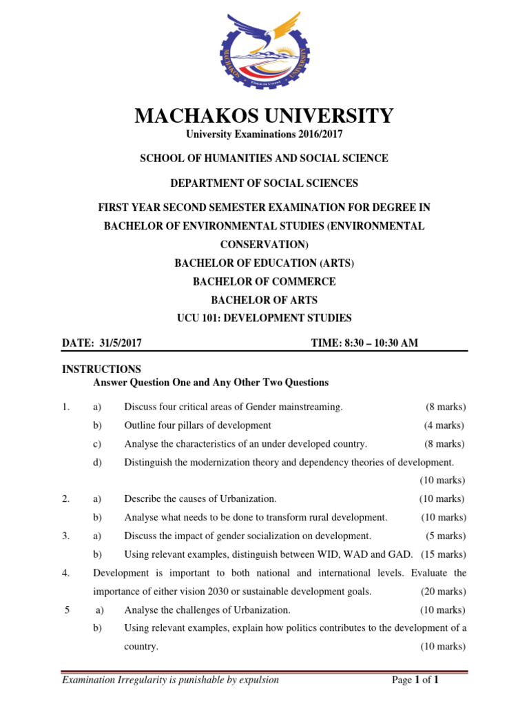 Ucu101 Development Studies | PDF