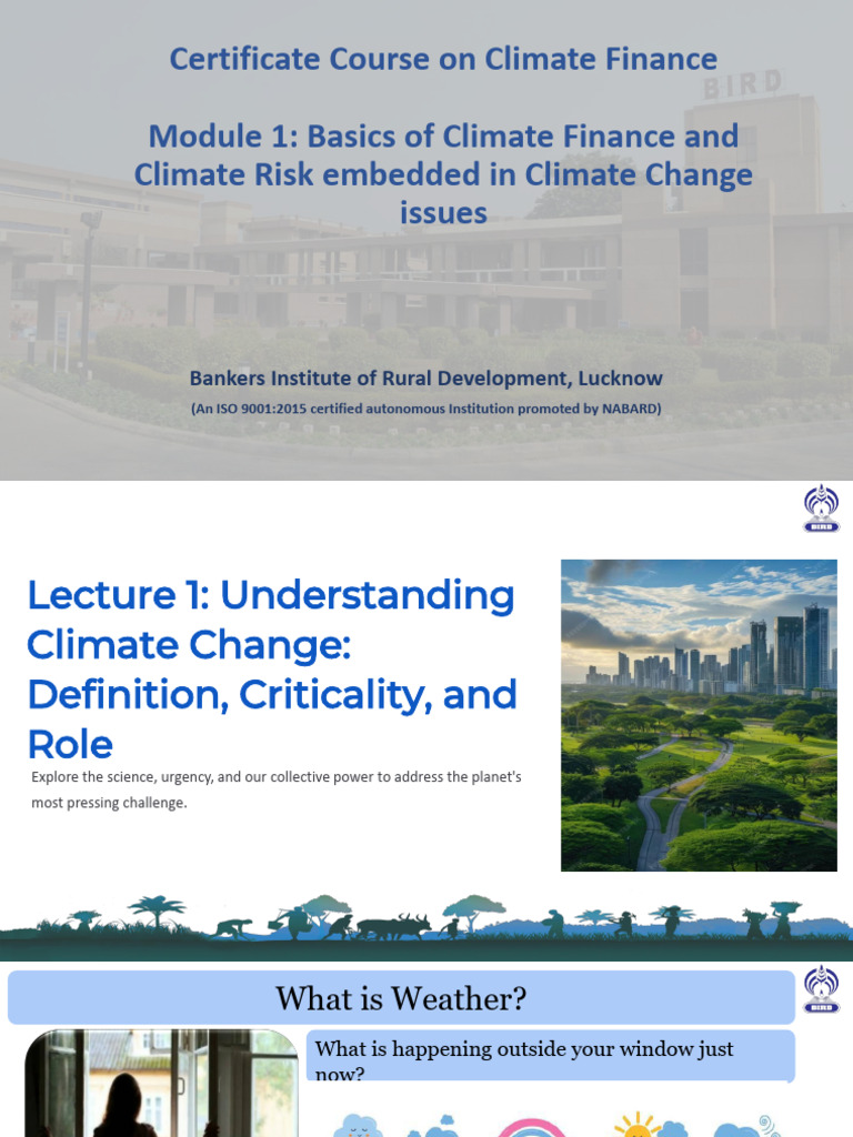 Climate Finance LECTURE 1 | PDF