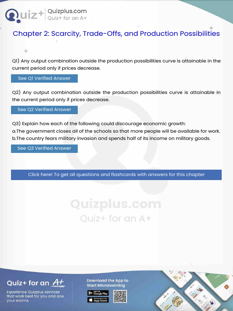 Any Output Combination Outside The Production Possibilities Curve Is ...