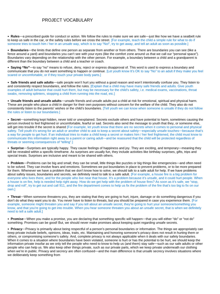 Project Vocabulary | PDF