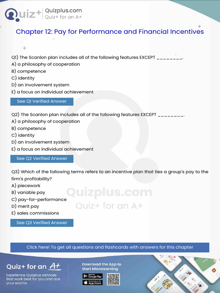 The Scanlon Plan Includes All of The Following Features Except | PDF ...