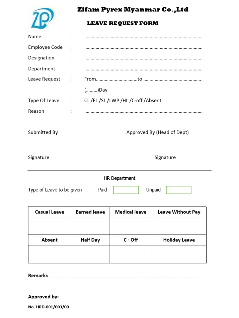 Leave Form | PDF