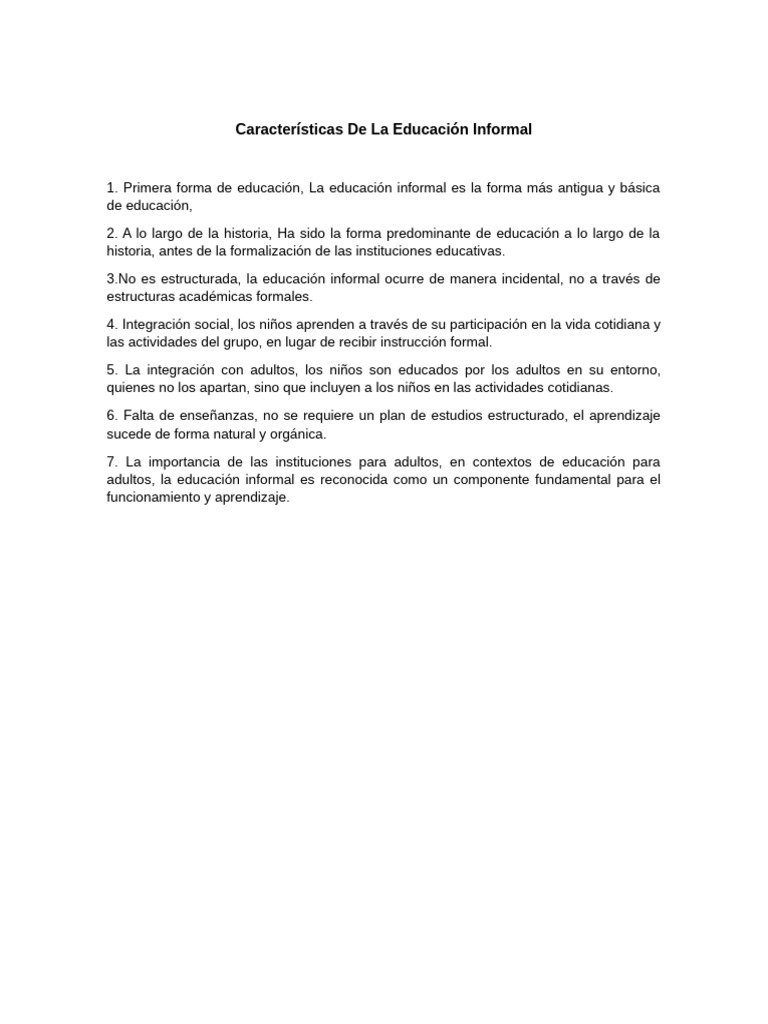 Educación Informal | PDF