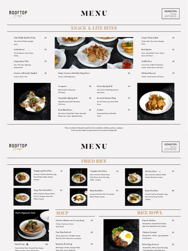 Menu Rooftop Lounge 2025 1 | PDF