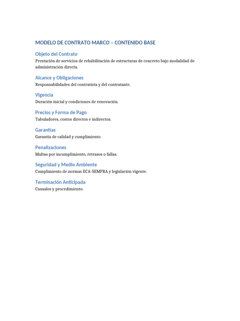 02 Modelo de Contrato Marco | PDF