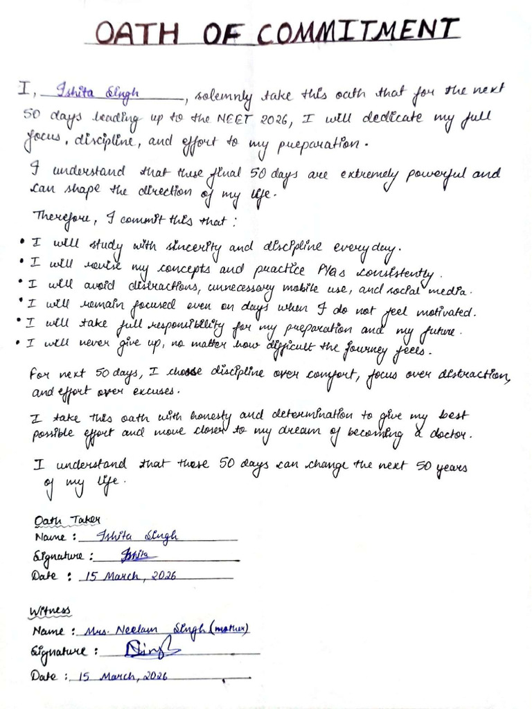 Oath of Commitment | PDF