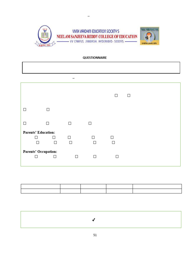Updated Questionnaire | PDF