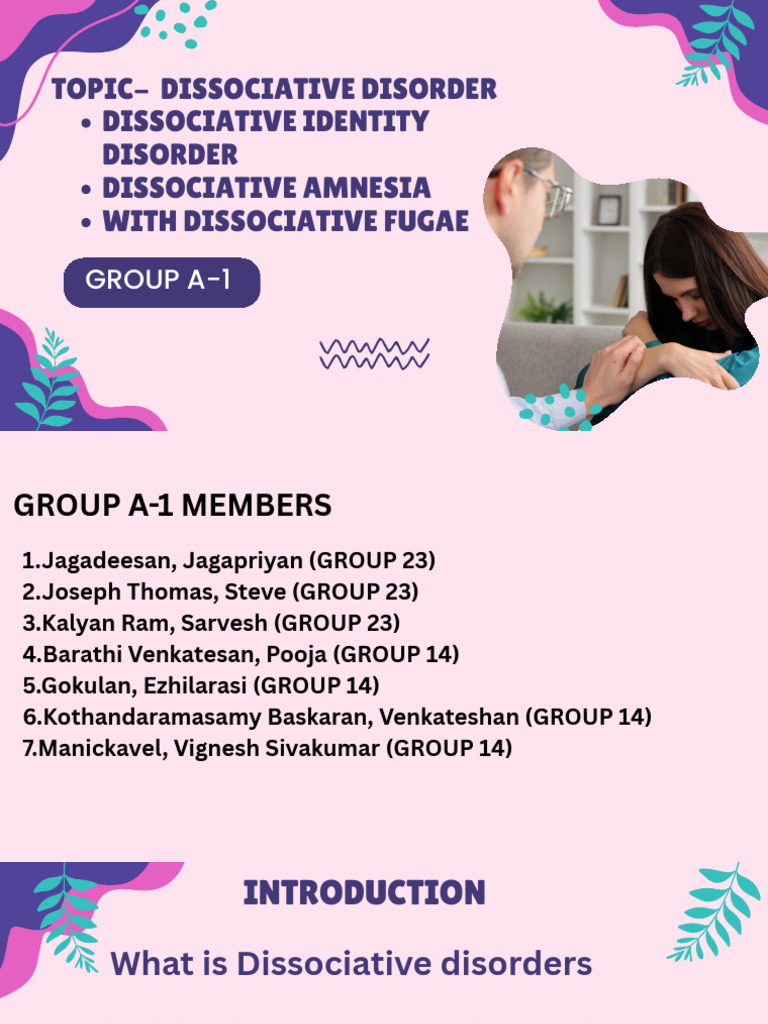 Topic-Dissociative Disorder Dissociative Identity Disorder Dissociative ...