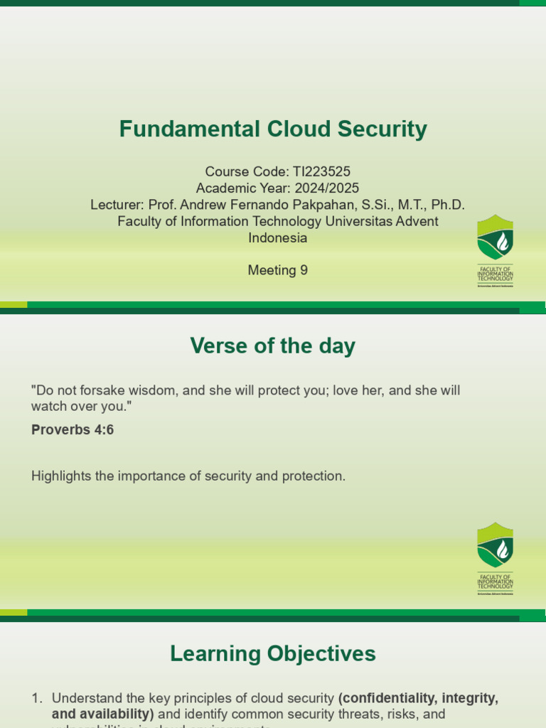 9 Fundamental Cloud Security | PDF | Security | Computer Security