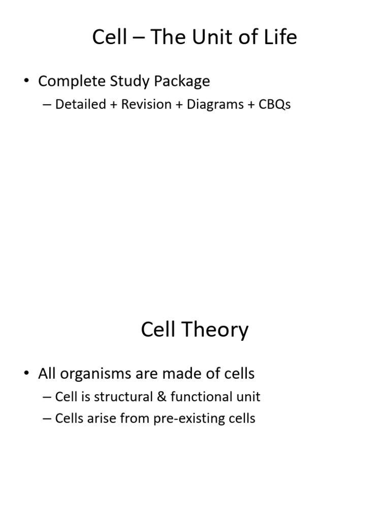 Complete Cell Unit of Life With Diagrams | PDF