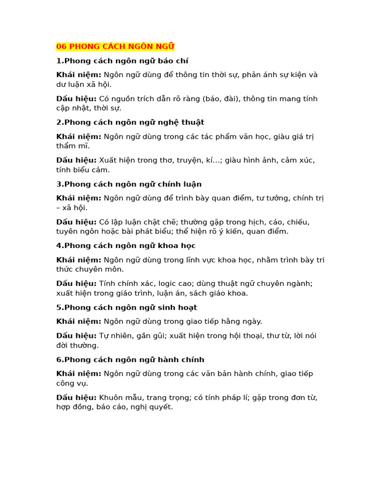 06 Phong Cách Ngôn NG | PDF