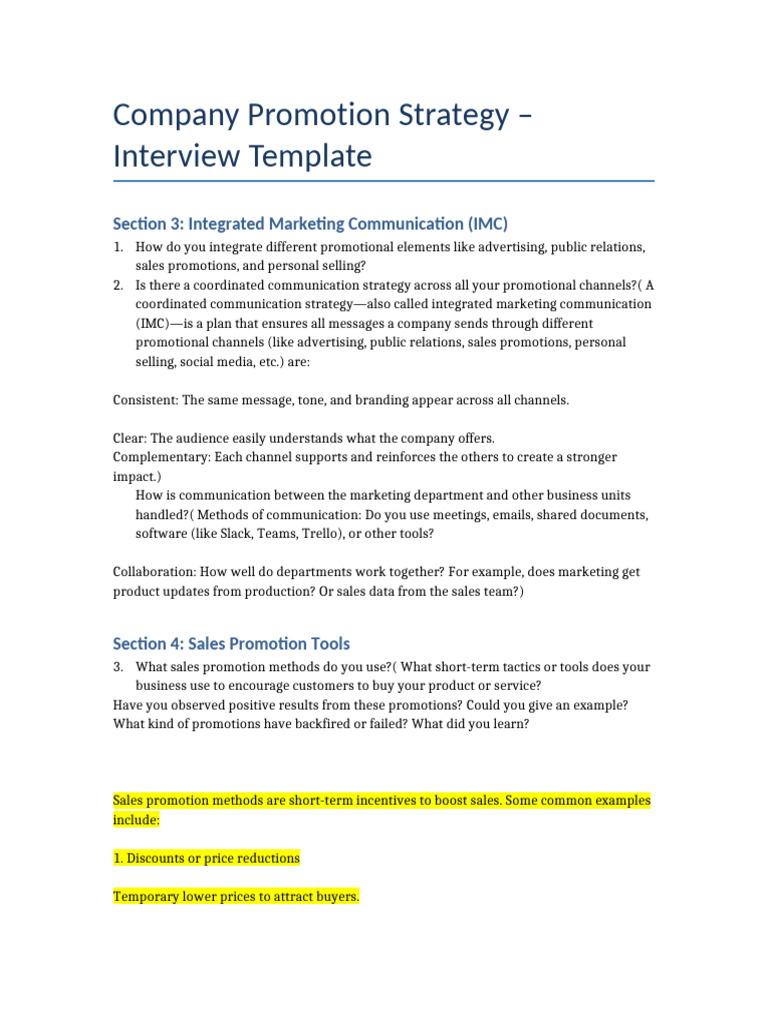 Promotion - Interview Questions | PDF | Marketing Communications | Sales