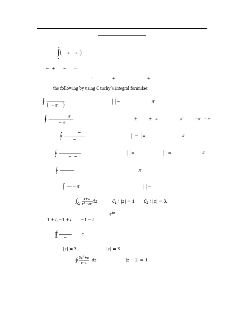Assignment1 (Complex Line Integral, Cauchy Theorem Anf Dormula) | PDF