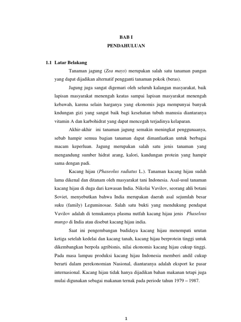 Laporan Penelitian Tumpang Sari JagungKacang Hijau