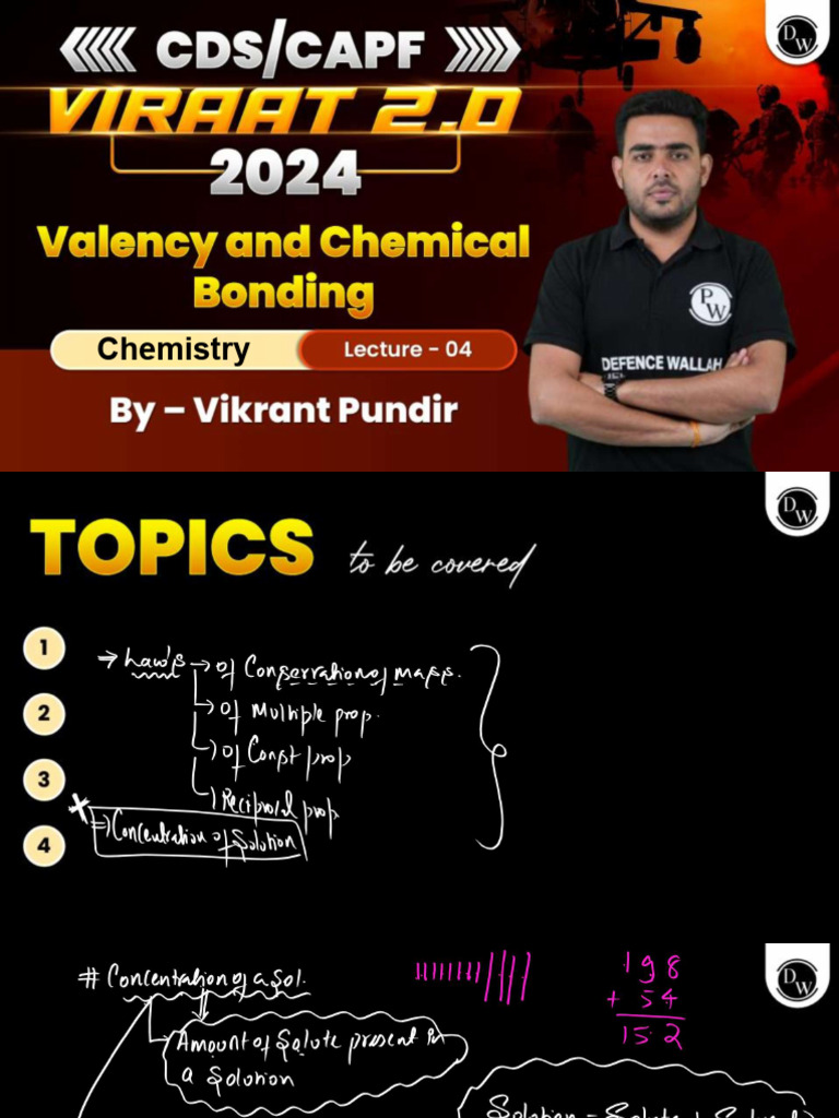 Chemistry 04: Class Notes (Chemistry) | PDF
