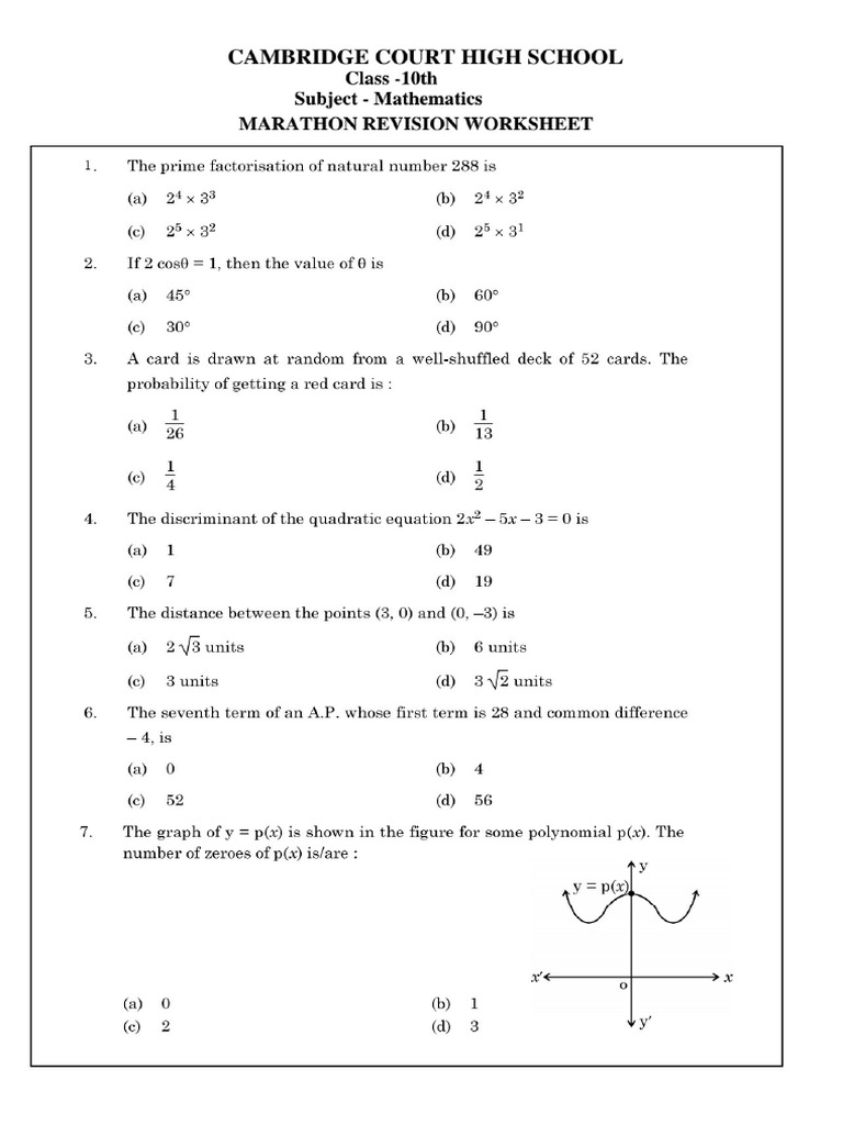 Marathon Maths Worksheet 25-26 | PDF