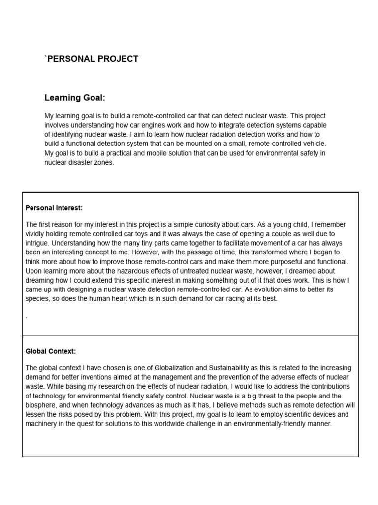 Personal Project Documentation | PDF