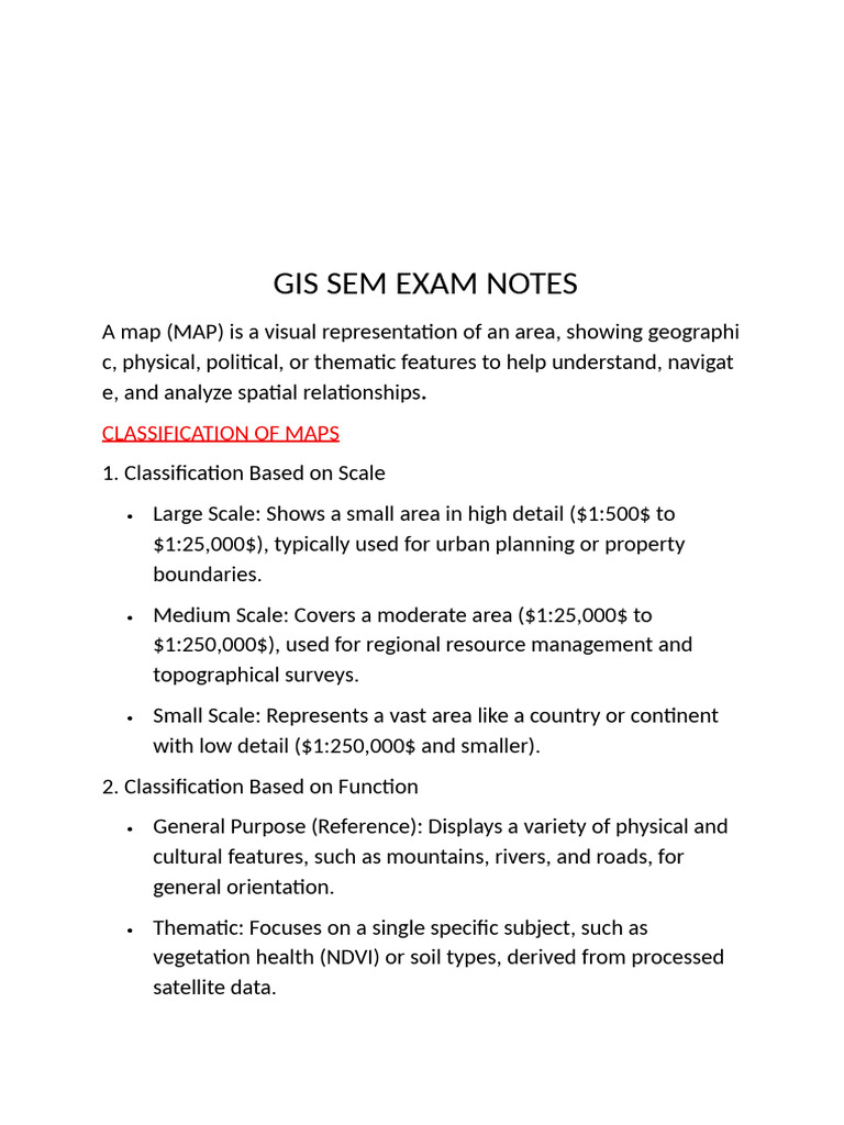 Gis Sem Exam Notes | PDF | Geographic Information System | Relational ...