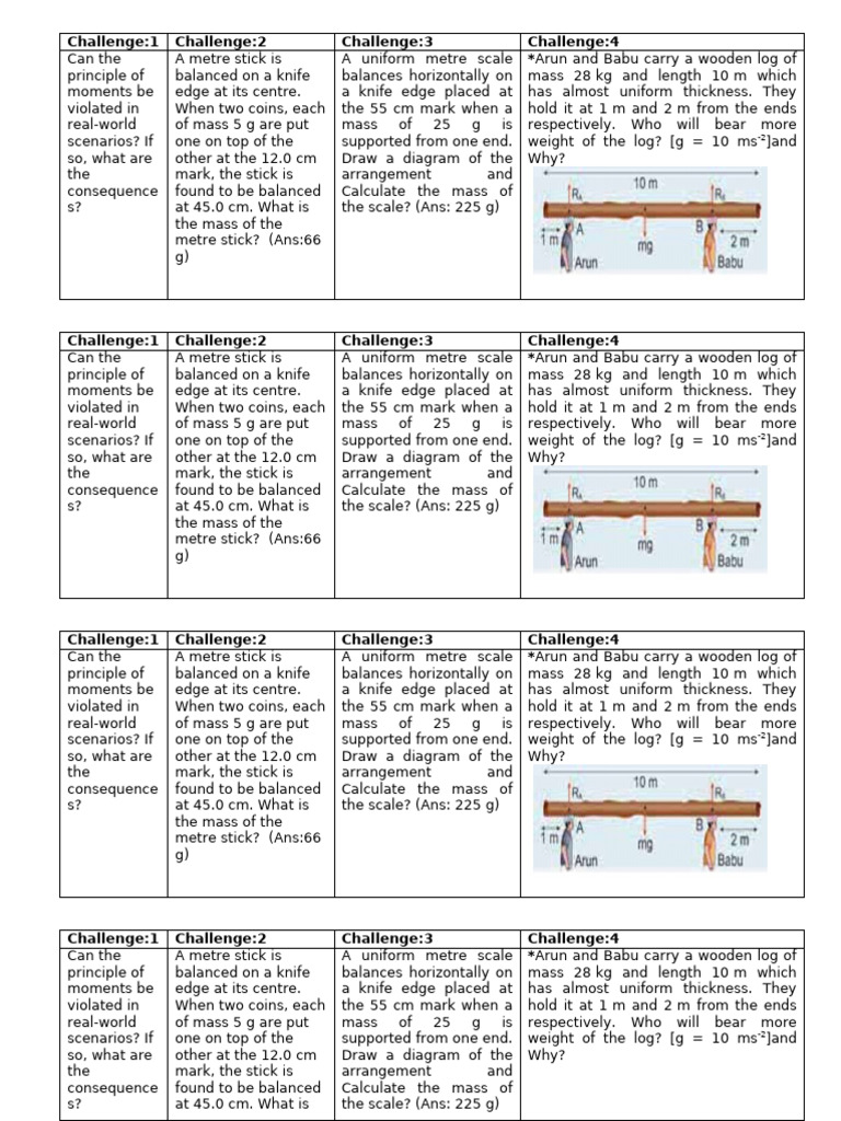 Challenges | PDF | Mass | Weight