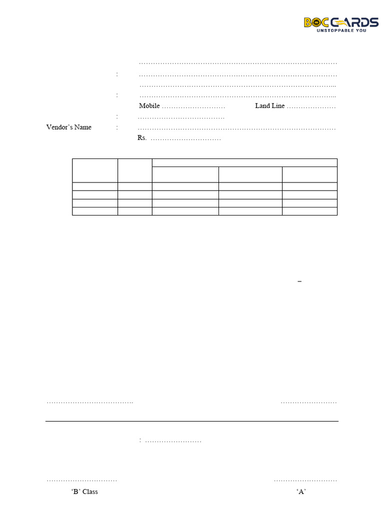 Boc Zero Interest Installment Plan Application Form en | PDF